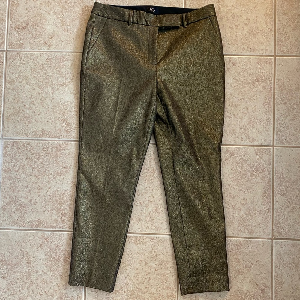 WHBM Gold Slim Ankle Pants